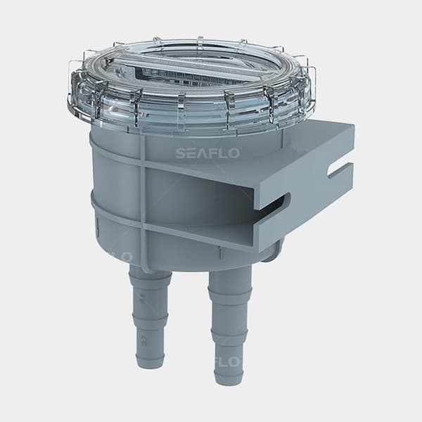 Sjövattenfilter SEAFLO Sea Water Filter 02, plast, 23 - 49 liter/min, 1/2" (13 mm) / 5/8" (16 mm) / 3/4" (19 mm) slang, grå