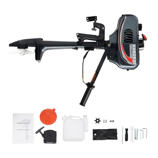 Utombordsmotor, 3,5 hk, 10 km/h hastighet, 2-taktsmotor,svart