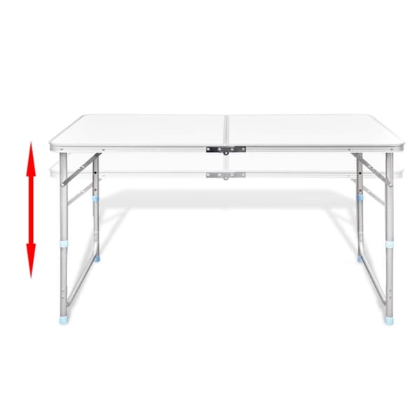 vidaXL Campingbord med höj- och sänkbar aluminium (hopfällbar) 120 x 60 cm