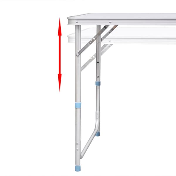 vidaXL Campingbord med höj- och sänkbar aluminium (hopfällbar) 120 x 60 cm