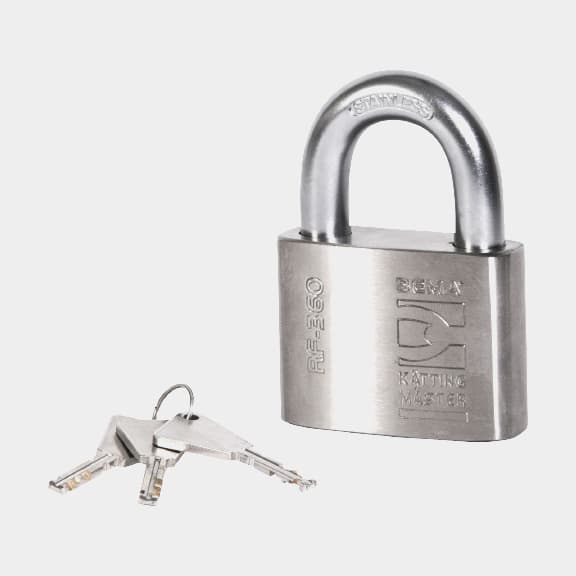 Hänglås BEMA RF-360, klass 3, Ø12 mm, silver