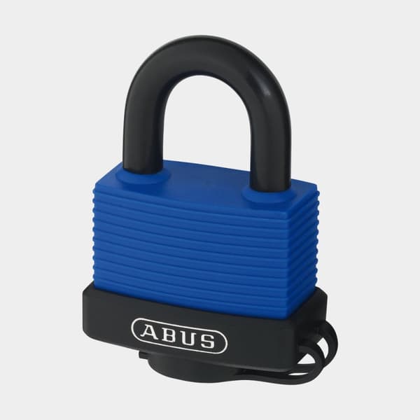 Hänglås ABUS 70IB/45 Aqua Safe, klass 1, med bygel i rostfritt stål, Ø8 mm, blå/svart