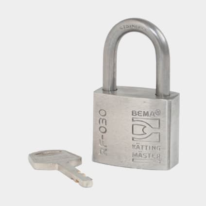 Hänglås BEMA RF-030, Ø5 mm, lika låsning, silver, 3-pack