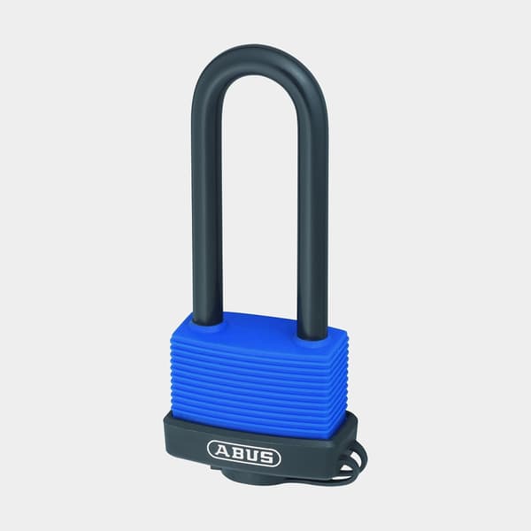 Hänglås ABUS 70IB/50HB80 Aqua Safe, med lång bygel i rostfritt stål, Ø9 mm, blå