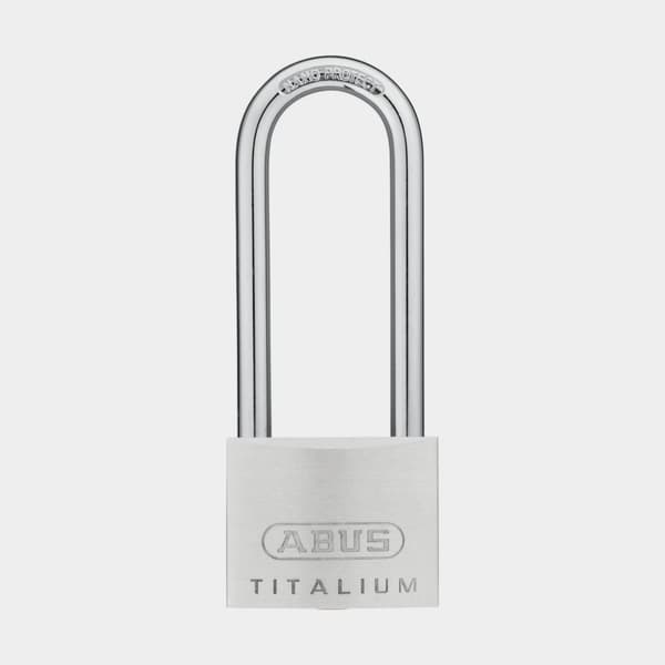 Hänglås ABUS 64TI/50HB80, med lång bygel, Ø8 mm, silver
