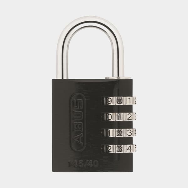 Hänglås med kod / kombinationslås ABUS 145/40, Ø6 mm, svart