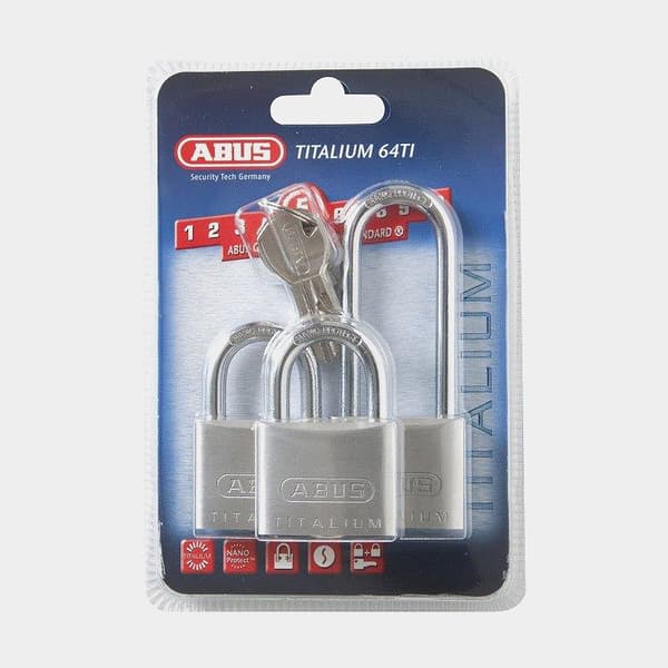 Hänglås ABUS 64TI40+HB63, med lång bygel, Ø6.5 mm, lika låsning, silver, 3-pack