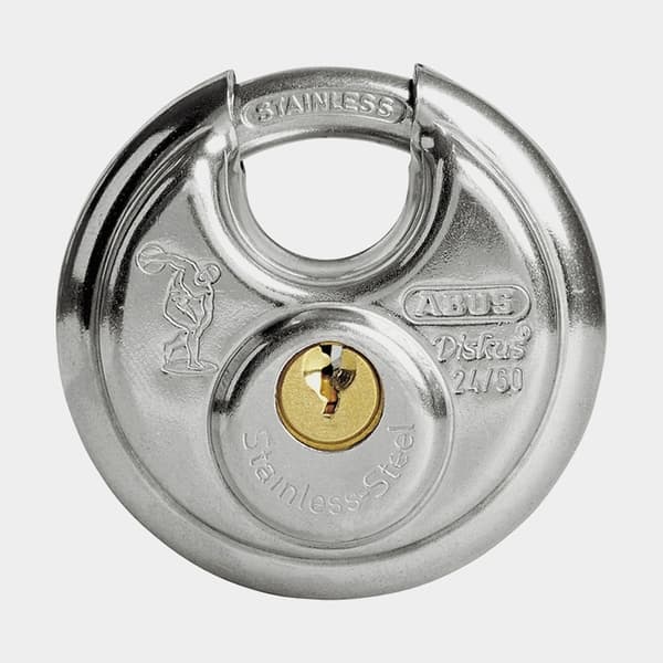 Hänglås ABUS 24IB/60 Diskus, med bygel i rostfritt stål, Ø8 mm, silver