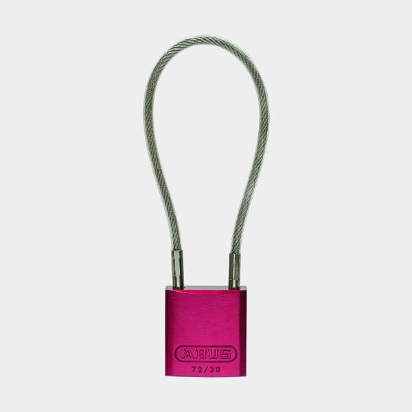 Hänglås med vajer / wire ABUS 72/30CAB40, Ø5 mm, röd
