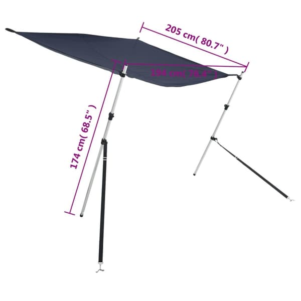 vidaXL T-kate Varjostimen jatke sininen 174x205x(115-194) cm - Veneiden suojapeitteet