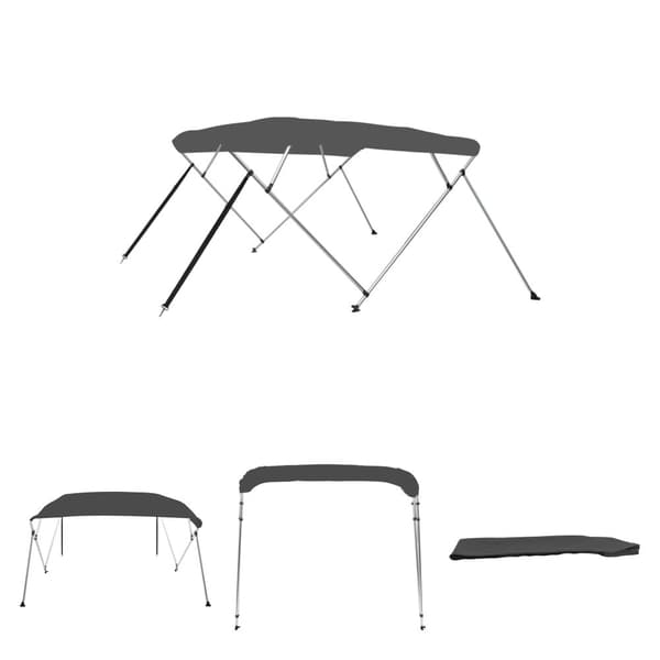The Living Store 4-kaarinen bimini-kate antrasiitti 243x180x137 cm -  Veneiden suojapeitteet