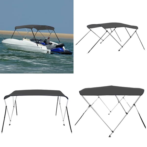 3-kaarinen bimini-kate antrasiitti 183x196x137 cm - Bimini-kate - Bimini-katteet - Home & Living