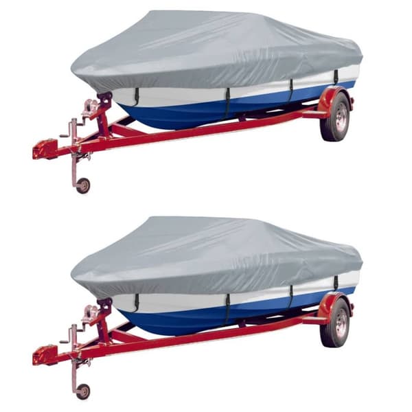 Båtöverdrag 2 st grå längd 488-564 cm bredd 239 cm