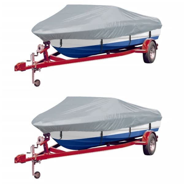 Båtöverdrag 2 st grå längd 427-488 cm bredd 229 cm