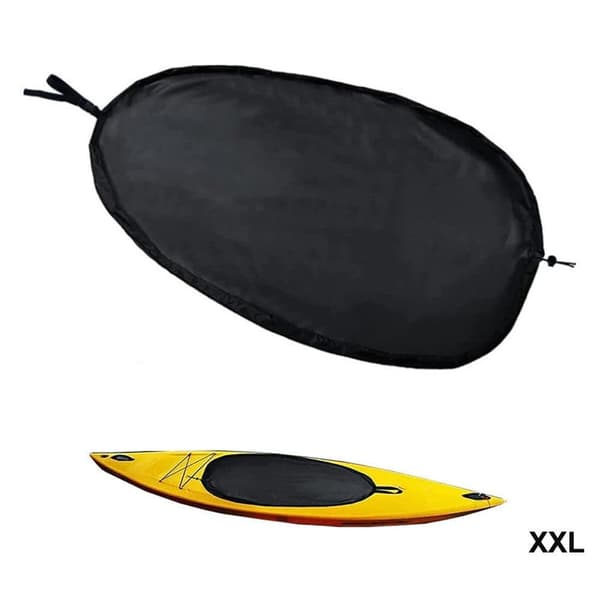 Lollanda Thick 420D vedenpitävä kuomu kajakille – Oxford-kansi joustavalla hihnalla, ohjaamon kansi, pöly- ja UV-suoja ulkokäyttöön Musta 60*27.5inch