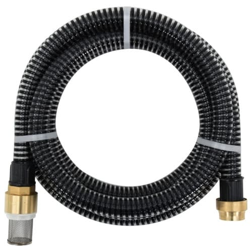 Sugslang med kopplingar mässing svart 1,1" 10 m PVC