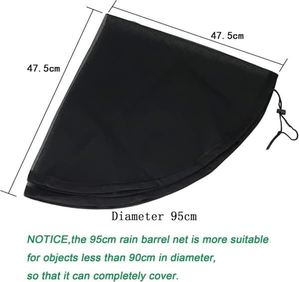 OBOSOE 2 stk Rain Tank Net, 80 cm Rain Tank Cover med spændingsledning, Justerbart beskyttelsesnet, Beskyttelse mod blade, myg Egnet til gård