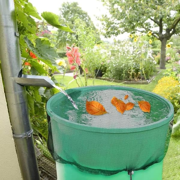 OBOSOE 2 stk Rain Tank Net, 80 cm Rain Tank Cover med spændingsledning, Justerbart beskyttelsesnet, Beskyttelse mod blade, myg Egnet til gård