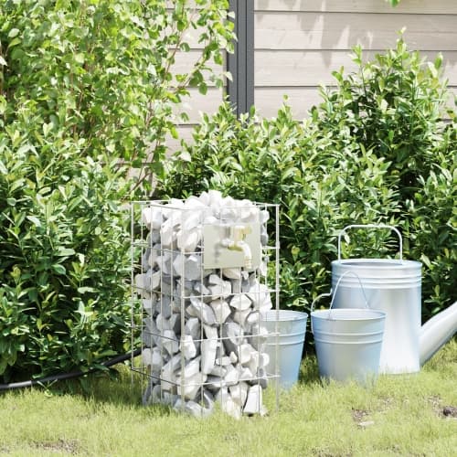 Gabion Säule med Vattenkran 50x25x25 cm 304 Rostfritt Stål