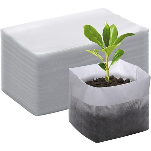 100 plantedyrkningsposer Fladt stof, 16x20cm / Top: 10x15cm
