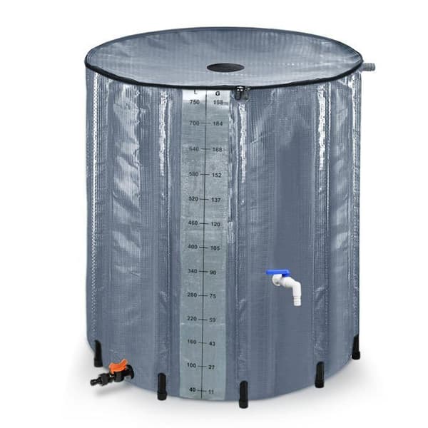 YUENFONG Hopfällbar regnvattentank 750 l PVC tank vattenuppsamlare - För att samla upp regnvatten - Grå