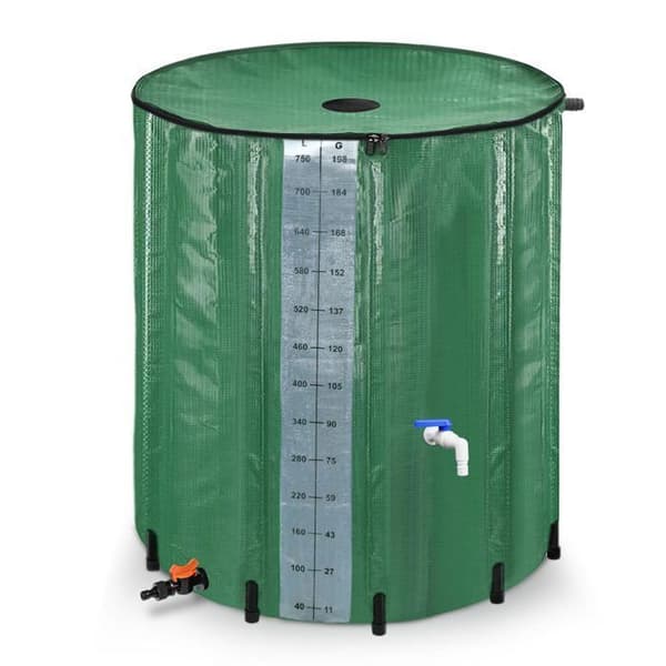 Regnvattentank - YUENFONG - 750 l - Fällbar - PVC - Grön