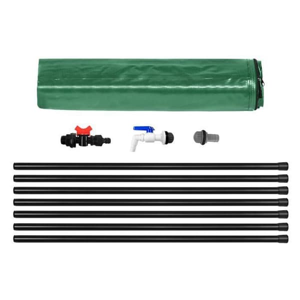 YUENFONG Hopfällbar regnvattentank 380 l Vattenuppsamlare PVC-tank - För att samla upp regnvatten - Grön