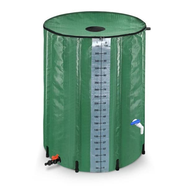 YUENFONG Hopfällbar regnvattentank 380 l Vattenuppsamlare PVC-tank - För att samla upp regnvatten - Grön