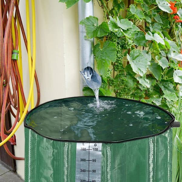 YUENFONG Fällbar regnvattentank 500 l Vattenuppsamlare PVC-tank - För att samla upp regnvatten - Grön