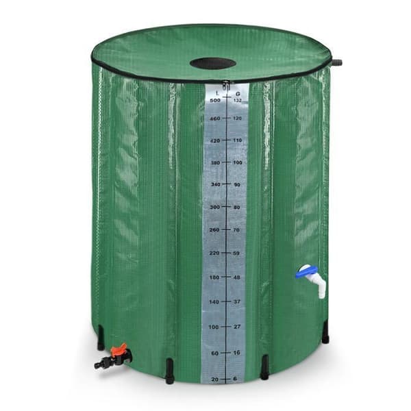 YUENFONG Fällbar regnvattentank 500 l Vattenuppsamlare PVC-tank - För att samla upp regnvatten - Grön