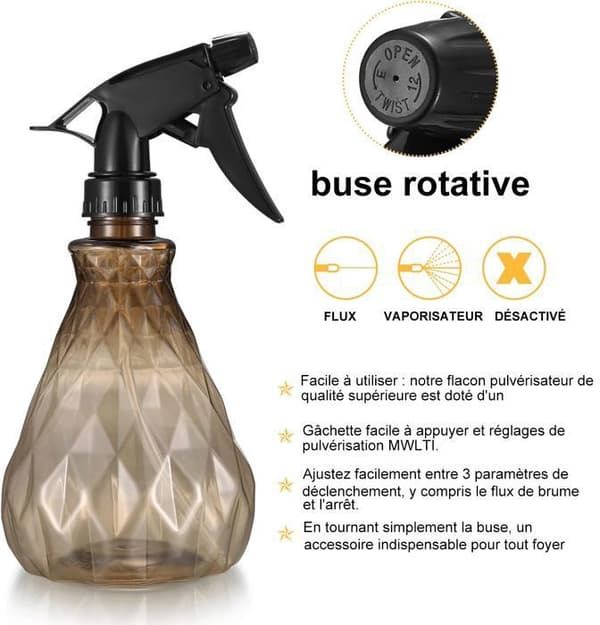 2 delar 500 ml sprayflaskor tomma påfyllningsbara, tomma plastvattenflaskor, sprayflaska, sprayflaska