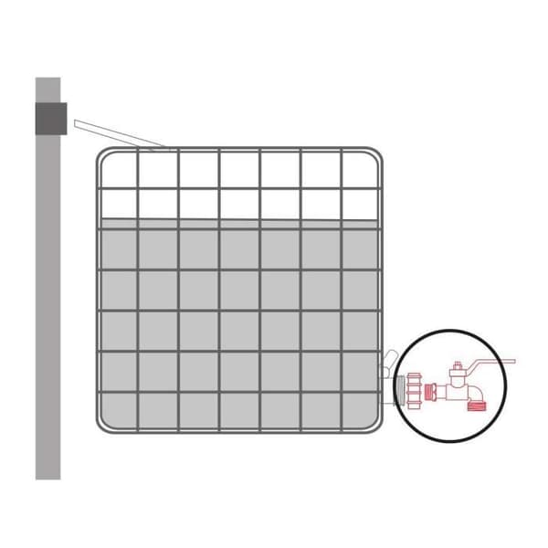 BOUTTE Plastadapter - Beholder 1000 L - Ø60 - 1/4t mässingskran 20x2