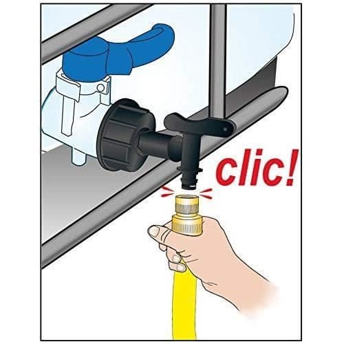 BOUTTE Plastikkadapter - Tank 1000 L - Ø60 - Hurtig plastkran