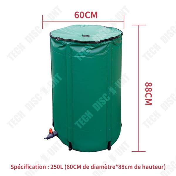 TD® Rainwater Collection Bucket250L biltvätthink utomhus multifunktionell hopfällbar trädgårdsvattenförvaringshink