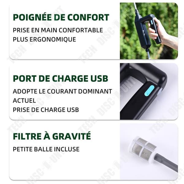 Teleskopisk sprutpistol - INN - 79 cm - 2000 mAh - USB - 8 m slang