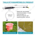 Miniatyrbild 4 av 4: TD teleskoplans 2400mAh USB teleskopisk aluminiumlans 5m med 3 munstycken Bevattningslans Elektrisk spruta Lanc-spruta