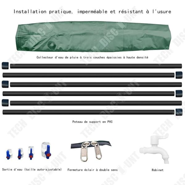 TD® 750L PVC regnvattenuppsamlartank Typ Vikbar regnvattenbehållare med kran och avloppsventil