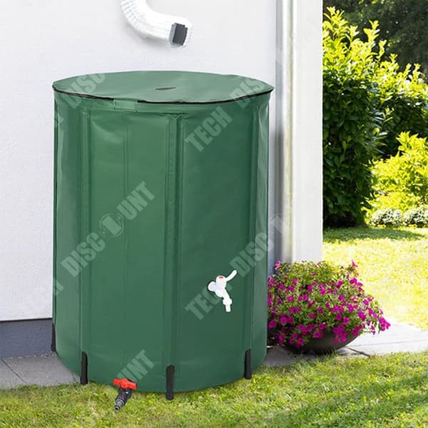 TD® 750L PVC regnvattenuppsamlartank Typ Vikbar regnvattenbehållare med kran och avloppsventil