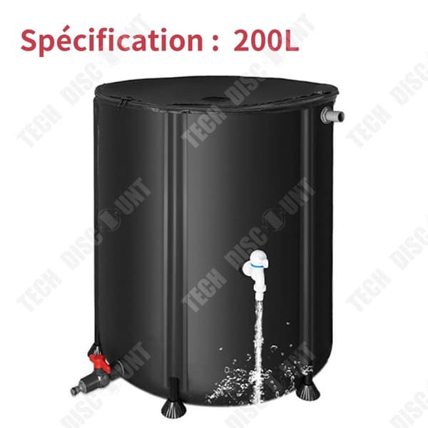 200L PVC Bärbar multifunktionell vattenuppsamlartank Typ Vikbar regnvattenbehållare för innergård