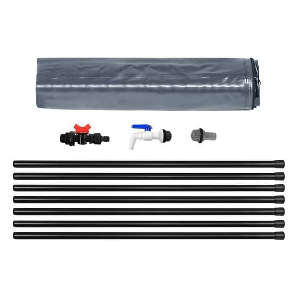 YUENFONG Hopfällbar regnvattentank 380 l PVC tank vattenuppsamlare - För uppsamling av regnvatten - Grå