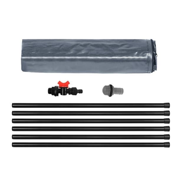 YUENFONG Hopfällbar regnvattentank 200 l PVC tank vattenuppsamlare - För uppsamling av regnvatten - Grå