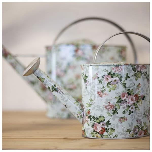 Vattenkanna - Rosor - Galvaniserat stål - 1,95 liter - Blå - Elegant design