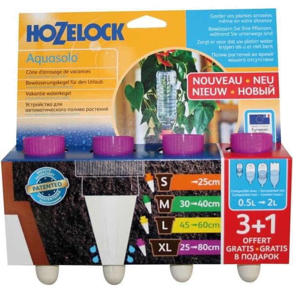 Keramisk vattenkon - HOZELOCK - Aquasolo Special Mauve Planter - Paket med 3 + 1 gratis