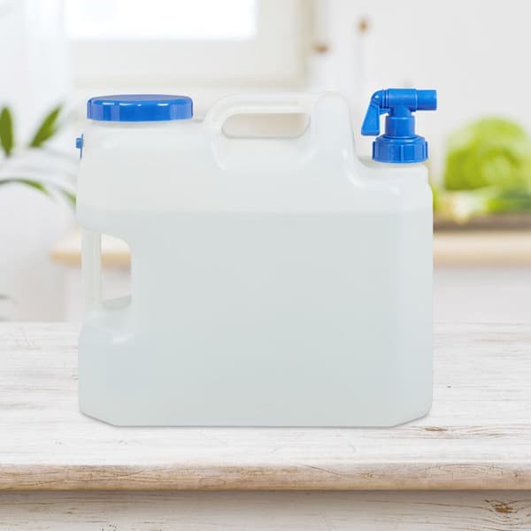 Relaxdays vattentank med kran, skruvlock, campingvattenbehållare, 23 L, Utan BPA, vit
