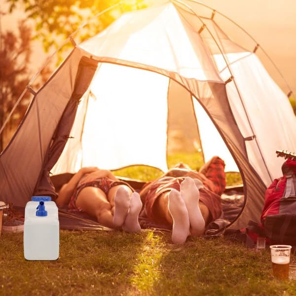 Relaxdays vattentank med kran, skruvlock, campingvattenbehållare, 23 L, Utan BPA, vit