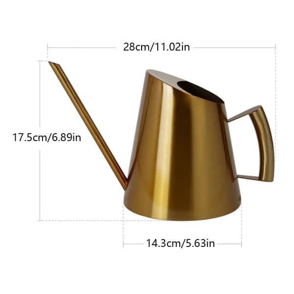 Kastelukannu, 1500 ml kapasiteetti, metallirakenne, kompakti koko,Kulta