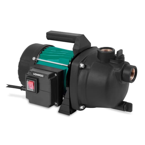 VONROC Havepumpe - Vandpumpe - Centrifugalpumpe - 800W | Max højde 40mtr. | 3300l/t