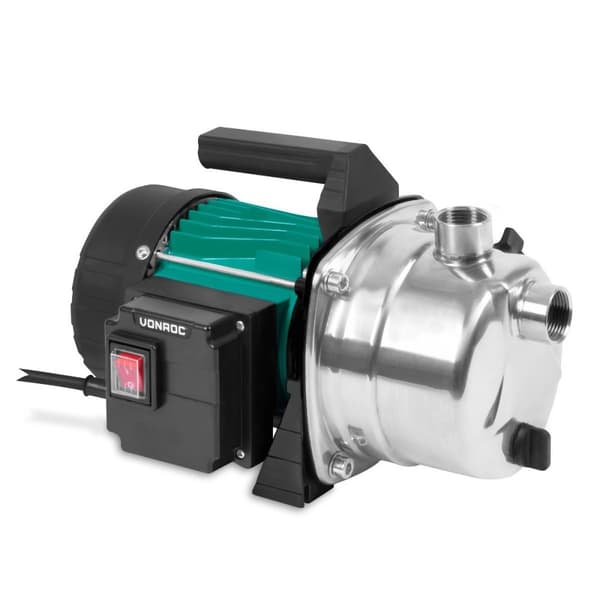 VONROC Havepumpe - Vandpumpe - Centrifugalpumpe - 1000W | Max højde 44mtr.  | 3500l/h