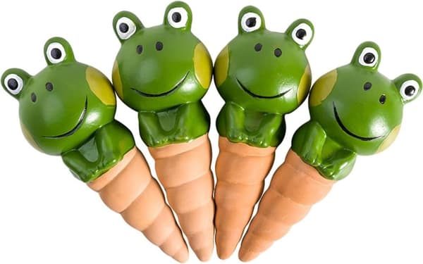 Lollanda Lerkon för bevattning set – 4-pack 90 ml bevattningskulor för automatisk självbevattning, grodformade för inomhusväxter