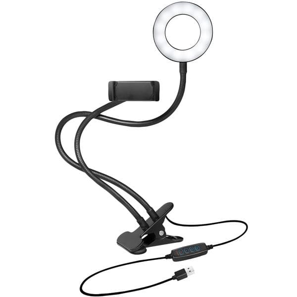 LogiLink Ring light för Smartphone Ø8.5cm med klämma